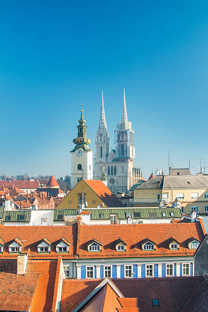 istock Cathedral in Zagreb, Croatia, view from Upper town 624685216