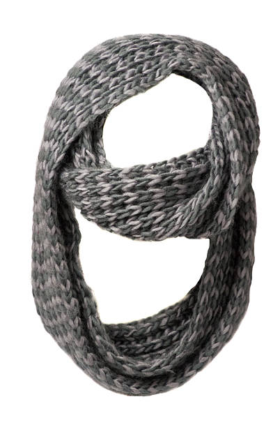 istock Scarf isolated on white background.Scarf  top view .gray scarf 624697258