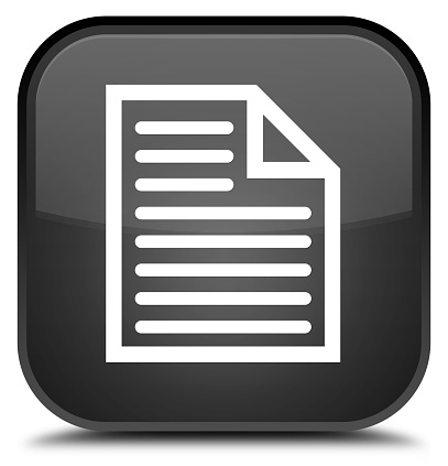 Document page icon special black square button