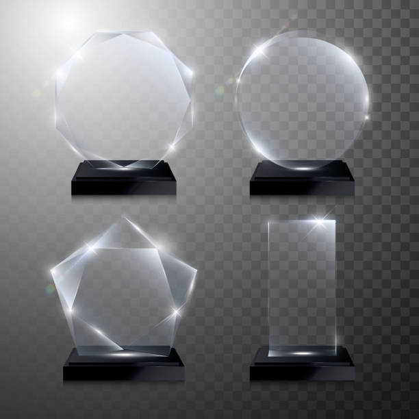 ガラストロフィー賞。ベクトル結晶3d透過 - award trophy glass crystal点のイラスト素材／クリップアート素材／マンガ素材／アイコン素材