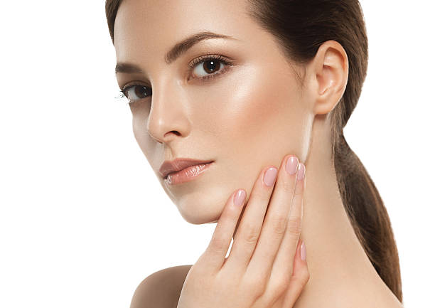 istock Beautiful brunette woman portrait. Studio shot. 624698352