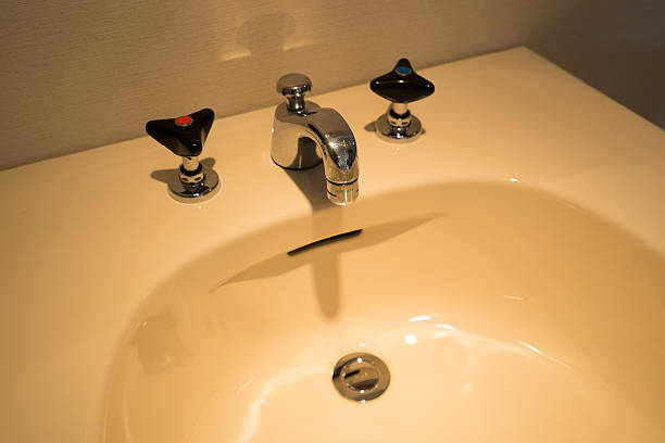 istock Wash basin and tap water tap 624698914