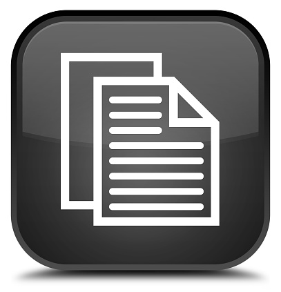 Document pages icon special black square button