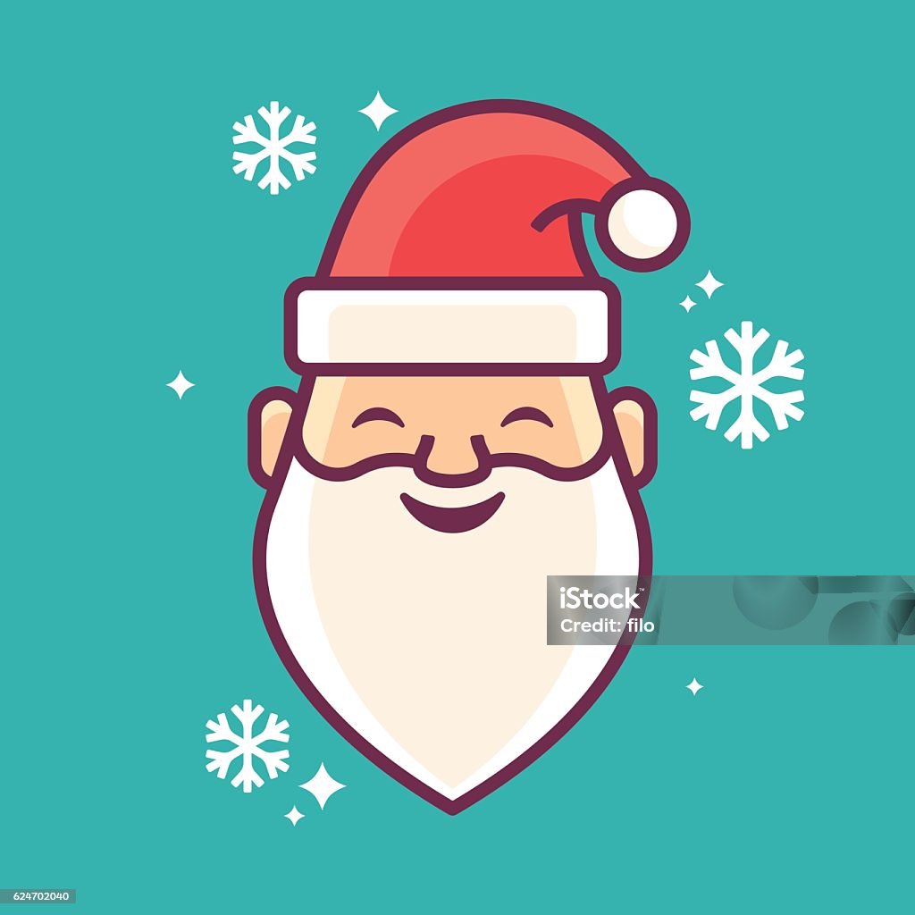 Santa Santa Claus smiling flat design symbol. EPS 10 file. Transparency effects used on highlight elements. Santa Claus stock vector