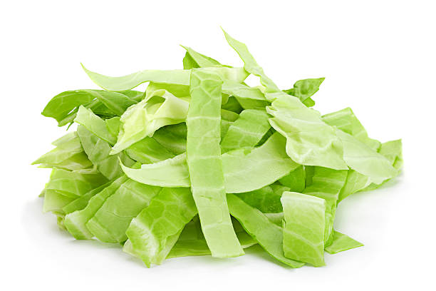 Cabbage chopped isolated on white stock photo