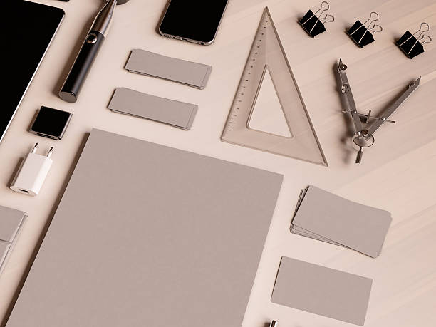 istock Office corporate mockup design. 3D illustration 624713712