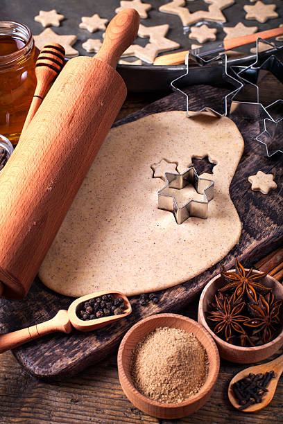 istock Making Christmas Cookies with traditional gingerbread cookies ingredients 624719236