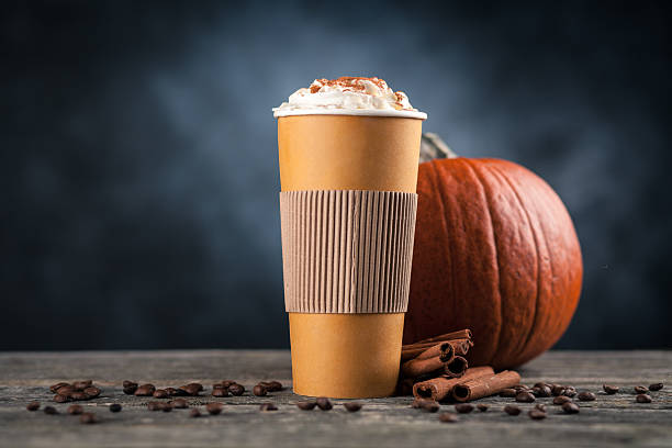 istock Pumpkin spice latte in a paper cup 624720834