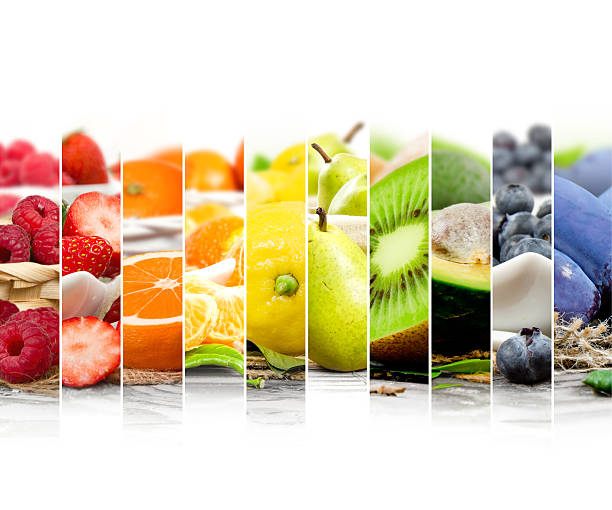 фруктовый микс полоску - fruit variation стоковые фото и изображения