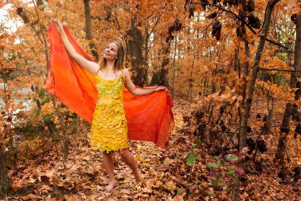 istock Happy young woman in forest 624723876