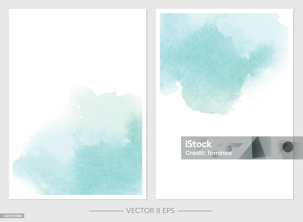 Vector. Set of cards with watercolor blots. Vector. Set of cards with watercolor blots. Set of cards with hand drawn blots on white background for your design. Save the Date, postcard, banner, logo. Watercolor Painting stock vector