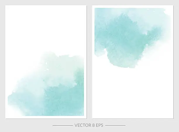 Vector illustration of Vector. Set of cards with watercolor blots.