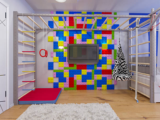 rendering of interior design children's room stock photo