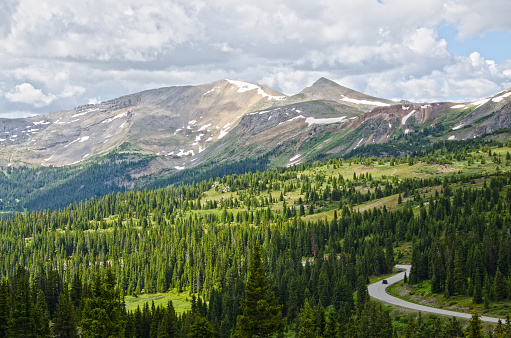 The view from Cottonwood Pass on the Continental Divide near Buena Vista, Colorado is stunning.  Gladstone Ridge can be seen looking to the southeast, with much of the terrain above timberline.  But the San Isabel Forest is also well represented in this landscape.