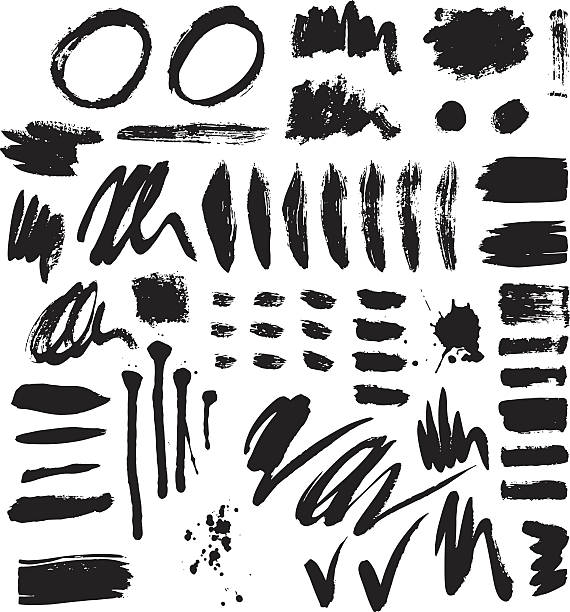 pinselstrichvektor-set. - white background household equipment isolated on white wallpaper brush stock-grafiken, -clipart, -cartoons und -symbole