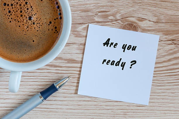 istock Are you ready - question in notepad near morning cup 624743240