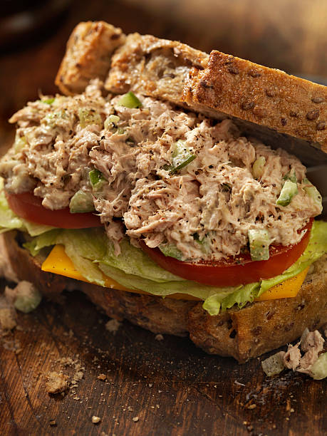 istock Tuna Salad Sandwich with Cheese, lettuce and Tomatoes 624743494