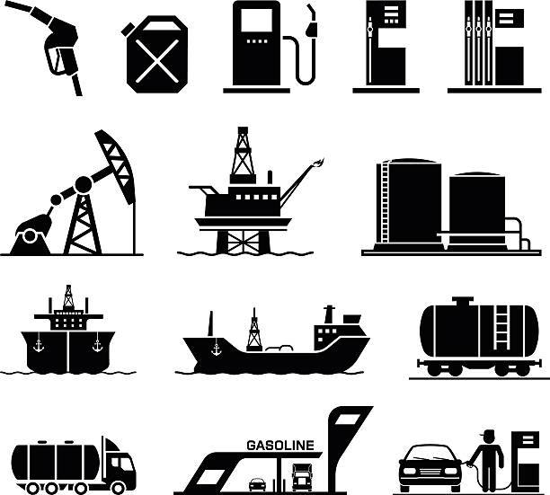 엔진오일 산업 - gas tank stock illustrations