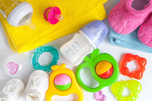 istock baby bottle with milk on white background top view 624747946