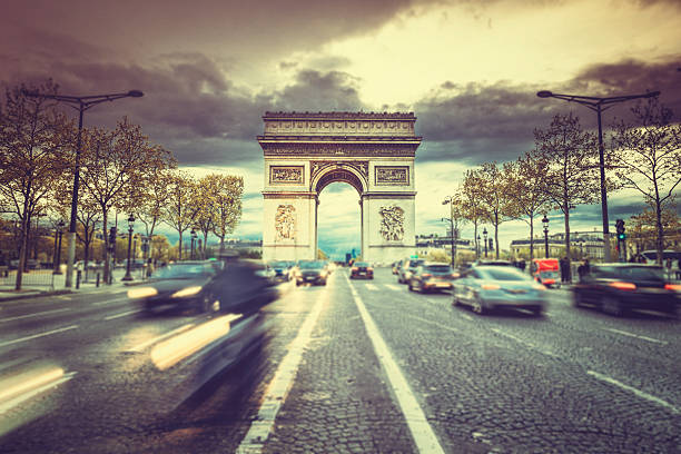 arco do triunfo - paris france arc de triomphe france french culture imagens e fotografias de stock