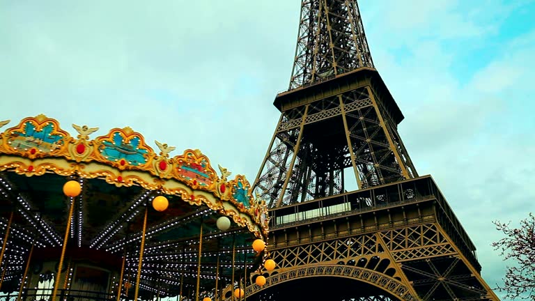 Carousel and Tour Eiffel in Paris