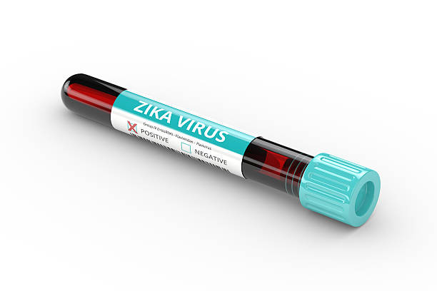 ilustrações de stock, clip art, desenhos animados e ícones de 3d rendering of test tube with  zika virus blood sample - blood sample blood tubing test tube