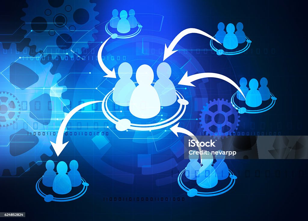 team cooperation diagram Outsourcing Stock Photo