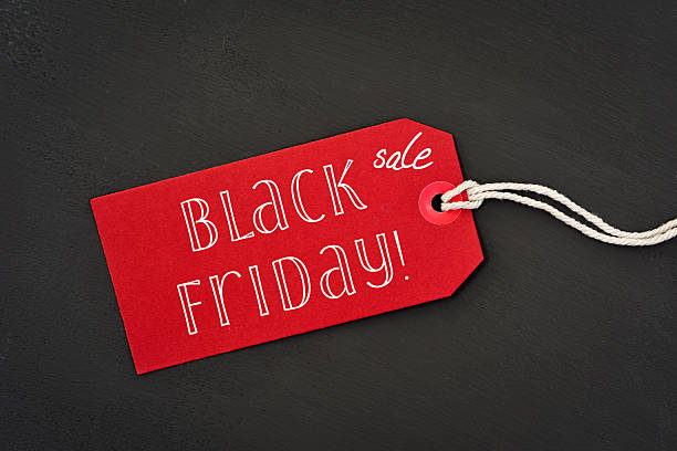 istock text black friday sale in a red paper label 624853144