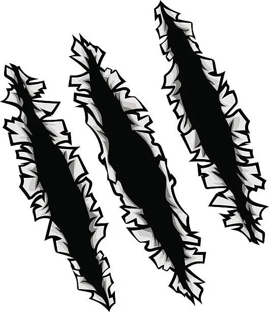 Vector illustration of Monster Claw Breakthrough Rip Holes
