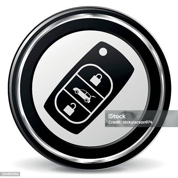 Car Key Black And Gray Icon Stock Illustration - Download Image Now - Car, Remote Control, Alarm Clock
