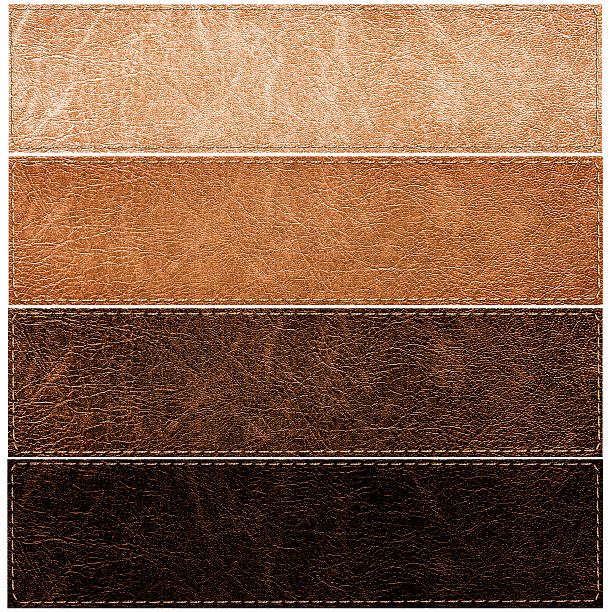 istock Set of leather labels of different colors 624856172