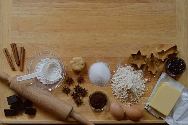 istock Border of baking ingredients space above 624856372