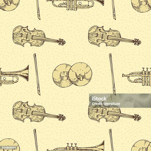 Pattern In Instruments Seamless Pattern With Musical Instruments Stock Illustration - Download ...