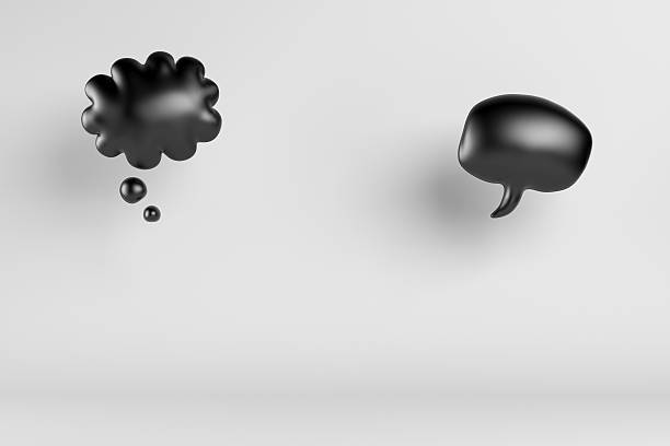 3d illustration of black speech bubble stock photo