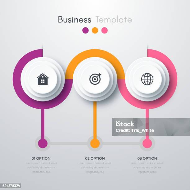 Infographics Three Options Stock Illustration - Download Image Now - Abstract, Banner - Sign, Bicycle