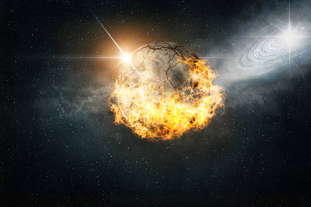 palenie planeta - judgement day exploding asteroid earth zdjęcia i obrazy z banku zdjęć
