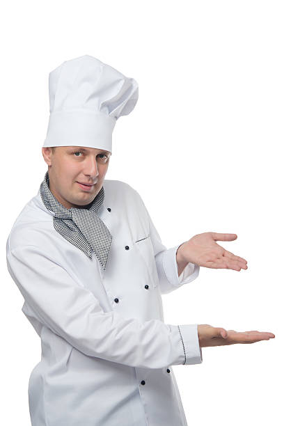 istock cook two hands making a place for an inscription 624889656