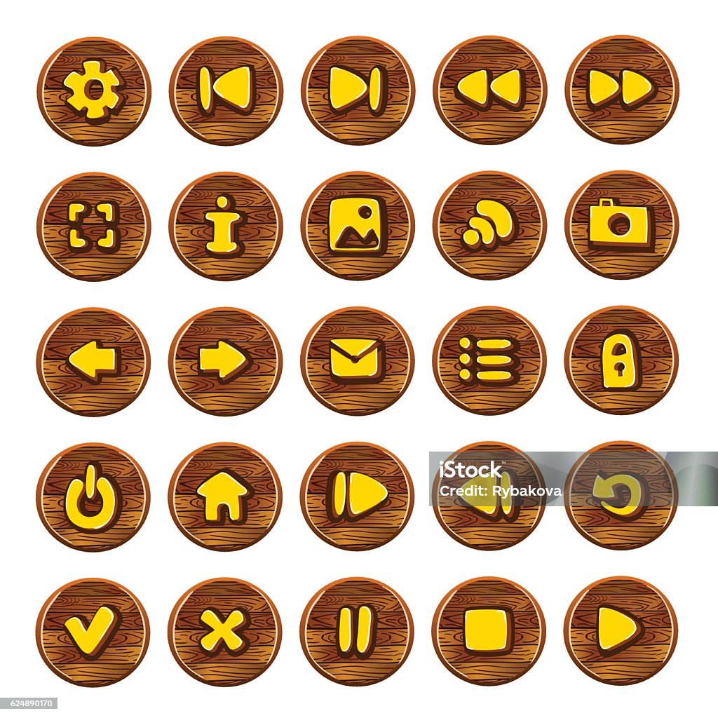 Set Of Vector Button For Game Design Stock Illustration - Download ...