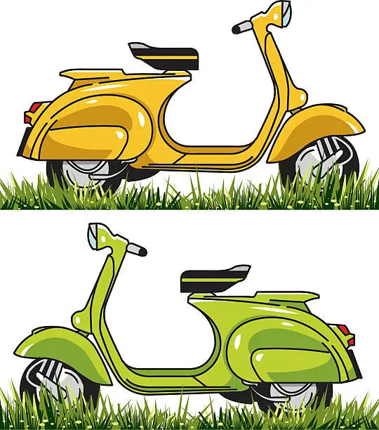 Vector illustration of Vector scooter set