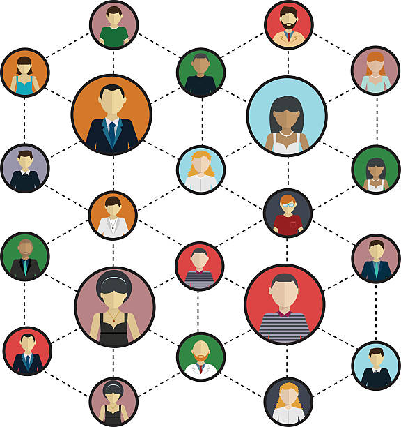 Social Media Circles, Network Illustration, Vector, Icon Social Media Circles Network Illustration, Vector Icon. directory stock illustrations