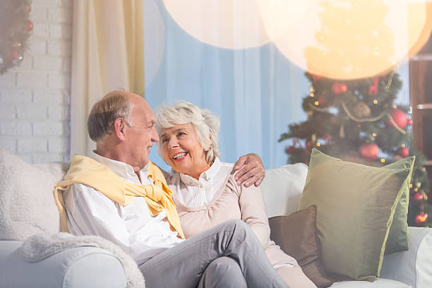 istock Senior marriage sitting on sofa 624897336