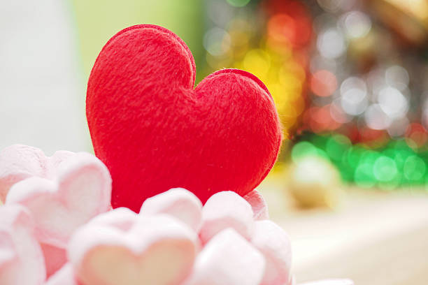 istock Red heart with elegant lights background 624898654