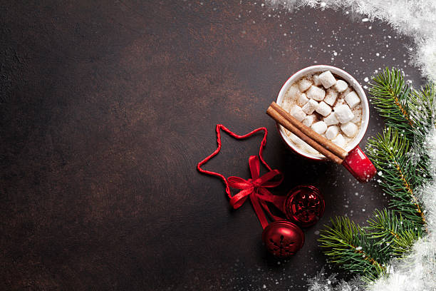 istock Christmas background with hot chocolate 624923624