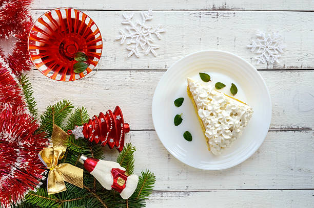 istock Large piece of delicate sponge cake decorating air cream. 624924042