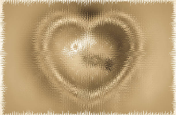 Abstract heart-shaped on old brown paper background for a Valentine's day, love concept, colorized vintage picture style, , wedding presentation
