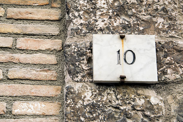 istock House number 10 sign. 624946628