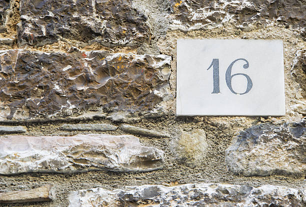 istock House number 16 sign. 624947466