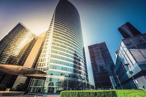 La Defense skyscraper in Paris,France. Images were created during the istockalypse event in Paris 2016. They have been captured on the public streets of the business district.