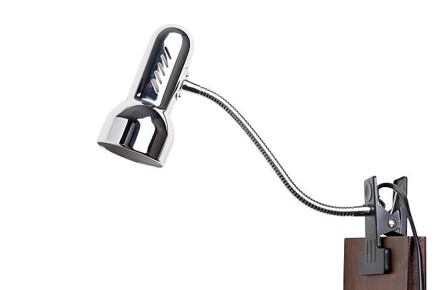 istock Metal Silver Desk lamp isolated on white background 624947580