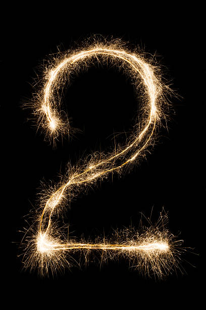 istock New year font sparkler number two on black background 624948080
